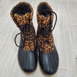 Cheetah Print Duck Boots
